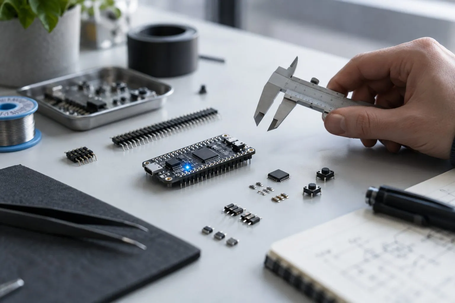 A precise electronics workbench that evokes Rust systems programming